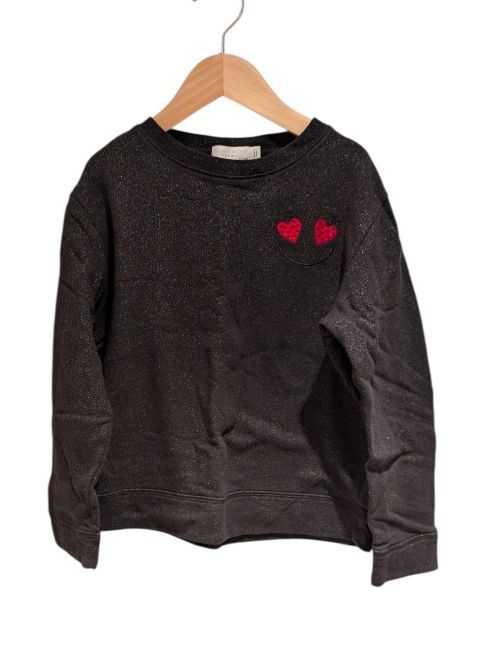 STELLA MCCARTNEY KIDS black w/ silver sparkles sweatshirt - size 10